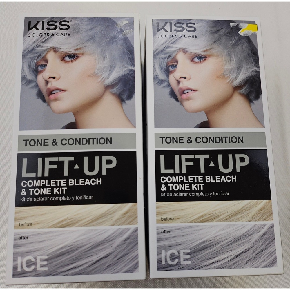 Kiss Colors & Care‎ Lift Up Complete Bleach & Tone Kit Ice 40V 2 Boxes KBTSET01